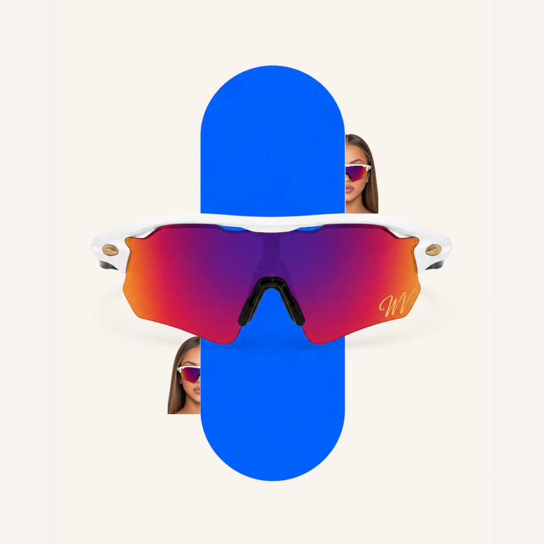 Front view of the Woah Vyzrz over a cobalt pill